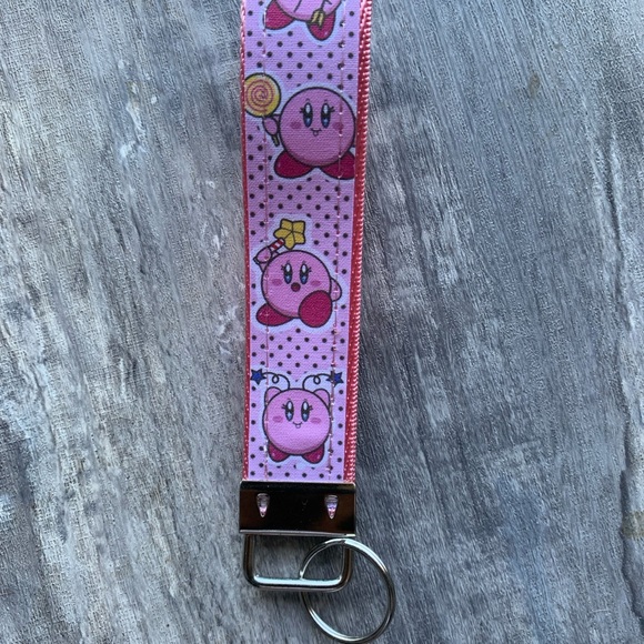 Cute Kirby theme wristlet, key fob - Picture 4 of 5